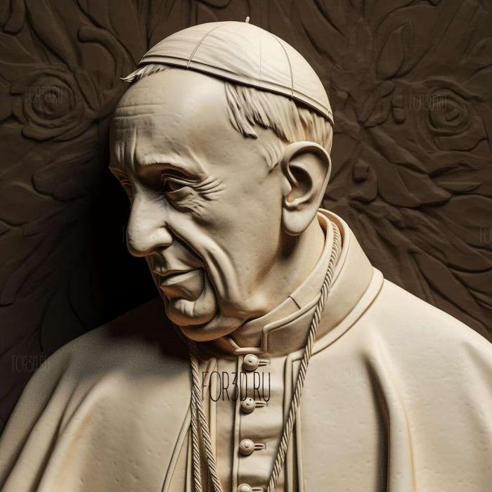 Pope Francis 2 stl model for CNC